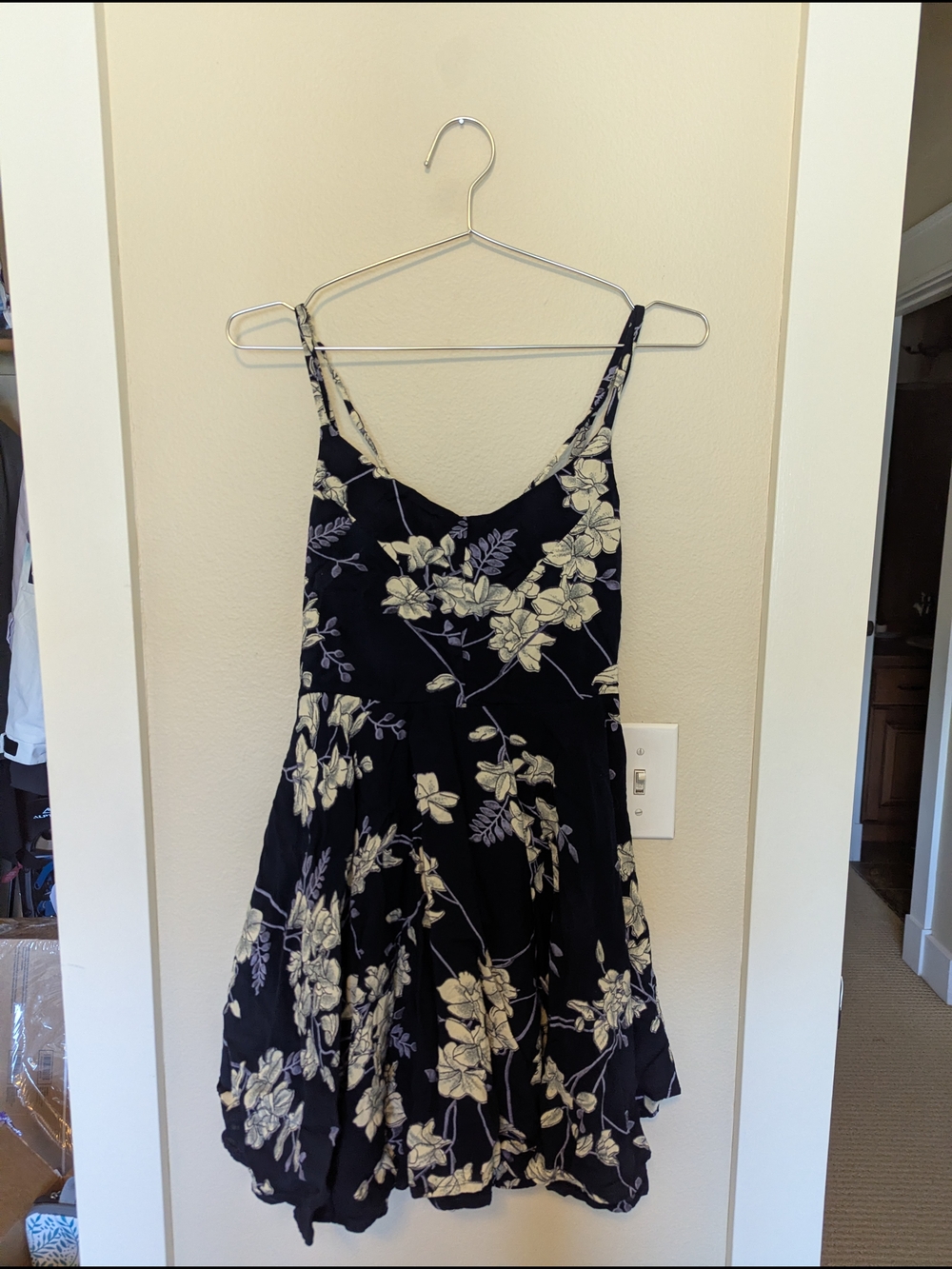 Wishlist Black Floral Spaghetti Strap Mini Dress